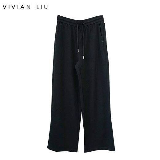 VIVIAN LIU薇薇安刘TR2417507春女装新款腰松紧阔腿针织直筒裤 商品图0