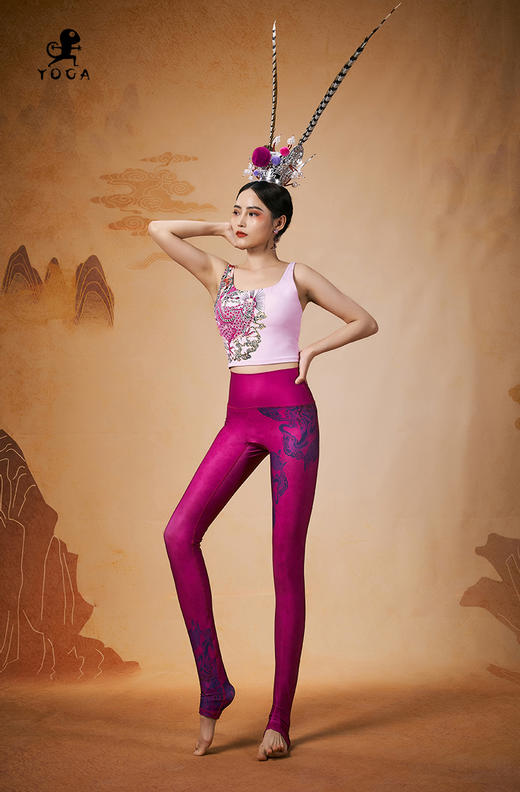 壁虎瑜伽【紫烟梦云-套装】限量款印花瑜伽套装（可拆卸胸垫） 商品图12