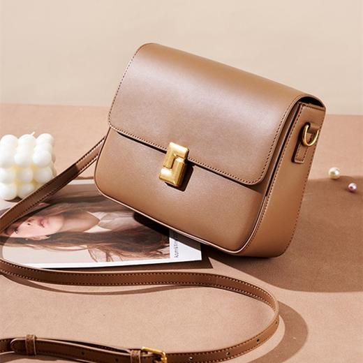 时尚优雅真皮斜挎包单肩豆腐包小方包 商品图3