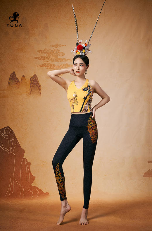 【现货秒发】壁虎瑜伽【醉春风-套装】限量款印花瑜伽套装（可拆卸胸垫） 商品图2
