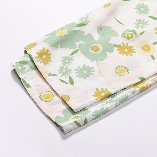 都市丽人好睡好眠春夏睡衣女梭织印花家居服薄款短袖长裤女士梭织棉套装LH42A1 商品图11