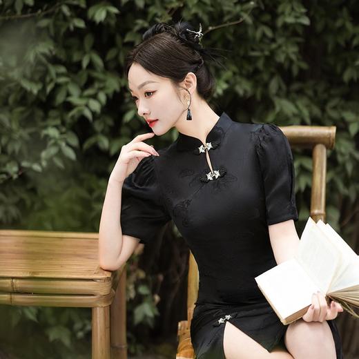 春夏新款，国潮泡泡袖小立领改良旗袍XL-24021 商品图1