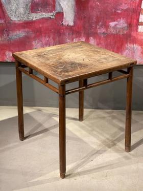 瘿木桌板榆木正方桌，顺丰包邮