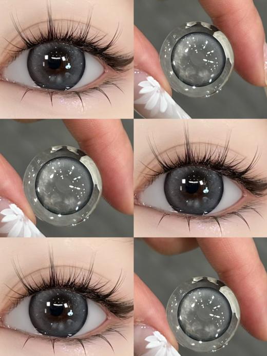 kaylens月抛 银河泪珠/琥珀泪珠 灰/棕 14.2mm 拍下即为一副两片 商品图0