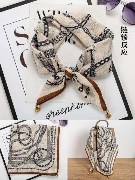 ✅【HLUOS轻奢磁吸扣方巾】精✨美印花时尚有范，💞带来更多的精彩和设计。 🌤️ 吸盘重金属感吊坠，🌸一吸一拉方便佩戴，🏕️装饰护颈两不误。💐 商品图1