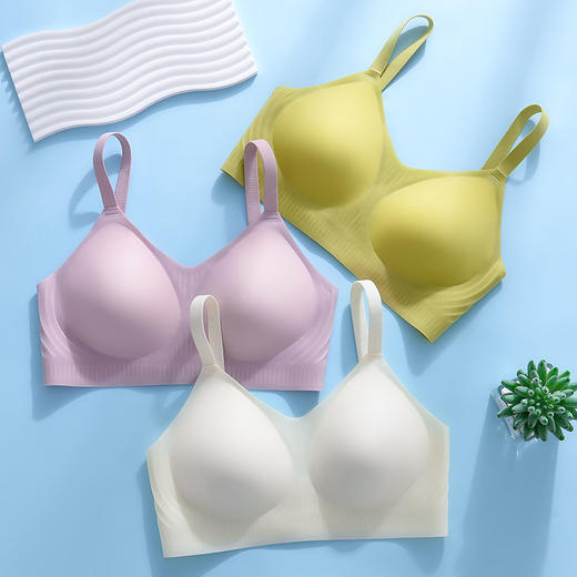 乳胶抑菌内衣女小胸聚拢无痕美背夏季薄款透气凉感胸罩软支撑文胸 商品图0