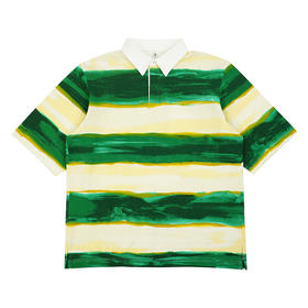 KHOKI Border print rugby polo 油画印花复古短袖POLO衫