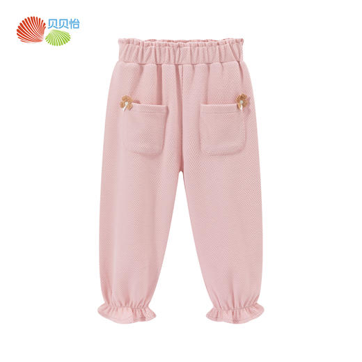 2024春秋新款女童束脚长裤中小童时尚华夫格休闲裤舒适透气裤ZB1DK028 商品图7