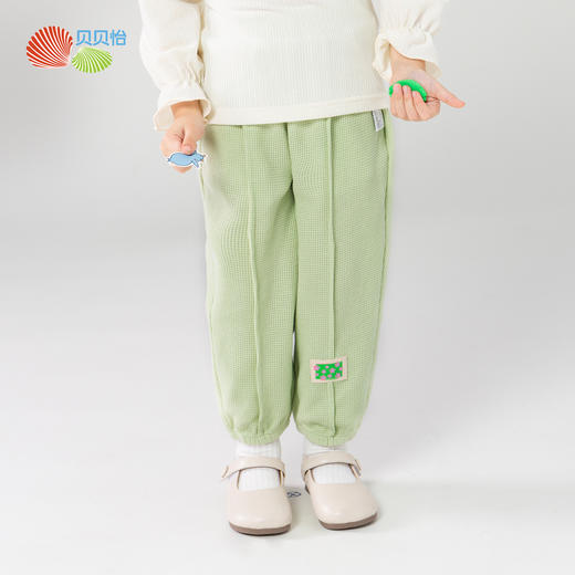 贝贝怡儿童休闲长裤子女童2024春季新款舒适束脚裤洋气女宝宝春装ZB1DK027 商品图2