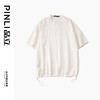 PINLI品立夏季新款纯色竖纹肌理短袖T恤男士潮牌宽松休闲体恤B242111010 商品缩略图3