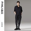 PINLI品立夏季新款堆堆领暗黑T恤潮流时尚宽松休闲短袖男上衣B242111005 商品缩略图1