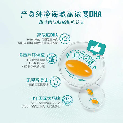 【跨境】【澳版】swisse斯维诗 儿童DHA无腥味鱼油60粒 深海鱼油学生益智视力大脑发育提升记忆力青少年 商品图6