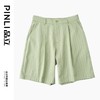 PINLI品立夏季新款男士系皮带条纹休闲短裤五分裤B242117019 商品缩略图3