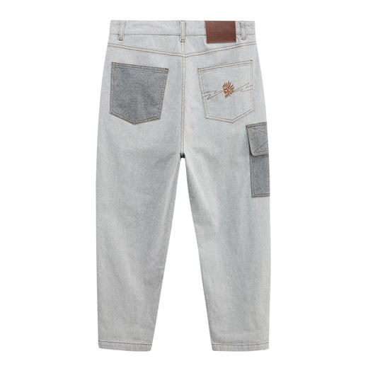 ONIARAI/鬼洗24春夏新品方形压线复古牛仔拼接男士长裤 24B4433 商品图3