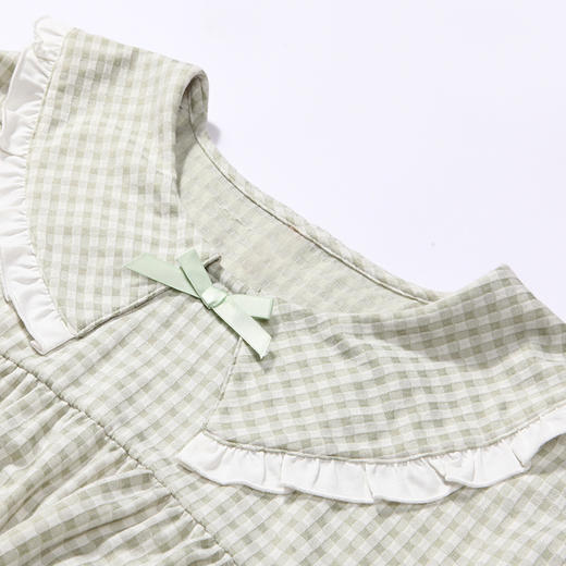 都市丽人生活家居春夏睡衣女针织人棉提花家居服薄款短袖短裤女士针织套装LH42E7 商品图8