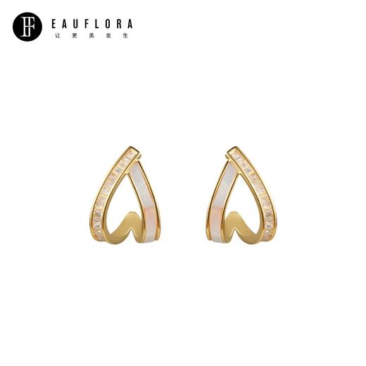 『夏日月』极简几何贝母耳环 商品图0