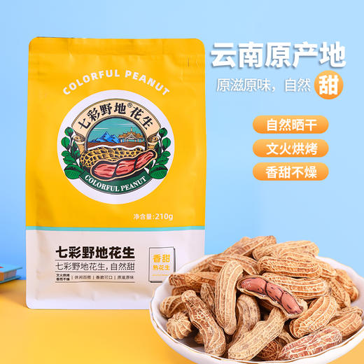 七彩野地原味熟花生210g*3袋 商品图0