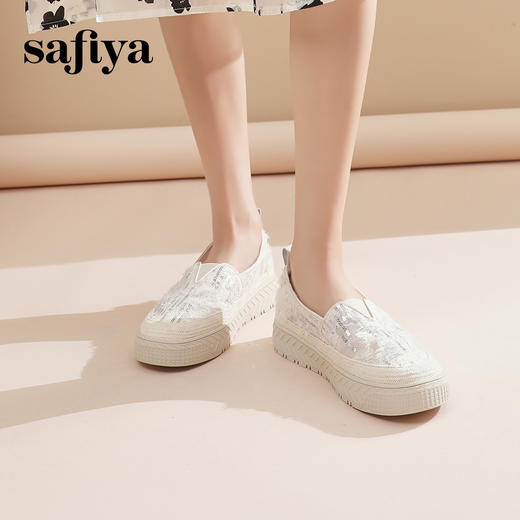 Safiya/索菲娅2024春透气网面厚底草编渔夫鞋 SF41112059 商品图5