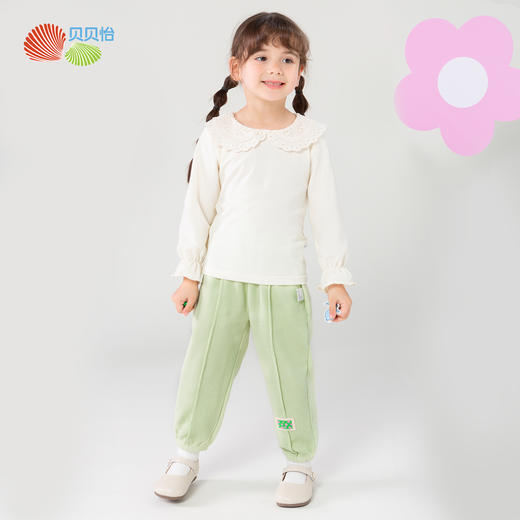 贝贝怡儿童休闲长裤子女童2024春季新款舒适束脚裤洋气女宝宝春装ZB1DK027 商品图0