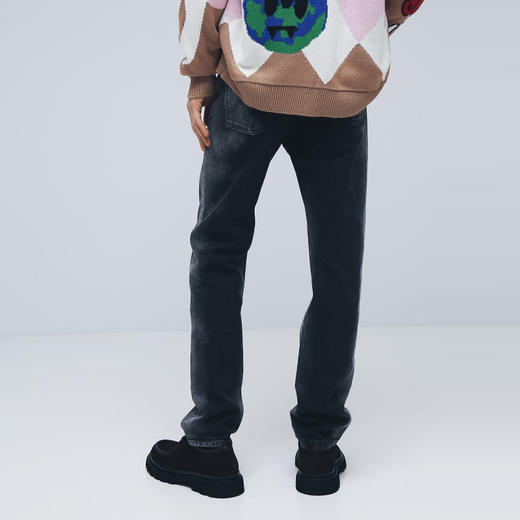 GCDS 男士棉质休闲牛仔裤 黑色 FW23M35000402 商品图2