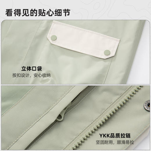 诺诗兰 洛文女式冲锋衣 可调节风帽、袖口与下摆，锁住温度，抵御冷风。舒适版型与隐藏式帽兜，兼顾美观与实用，无论日常通勤还是户外旅行，都能全天候干爽守护 NWJET2105E 商品图3