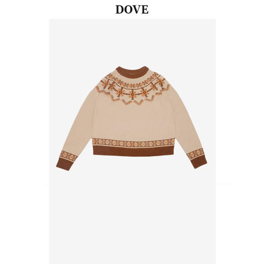 【费尔岛】老板娘定制长袖针织衫费尔岛提花安哥拉纤绒纱毛衣 商品图0