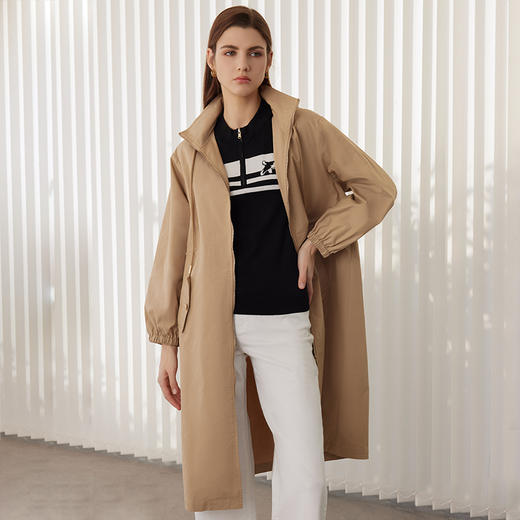24年春季新款女士中长款风衣时尚卡其风衣外套 商品图2