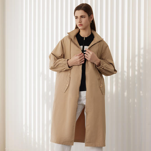 24年春季新款女士中长款风衣时尚卡其风衣外套 商品图1