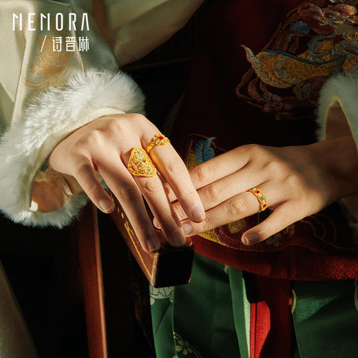 古法花丝黄金戒指足金国风金戒指送女友礼物【按克计价黄金1】MEMORA诗普琳GRE03101（线上专供） 商品图2