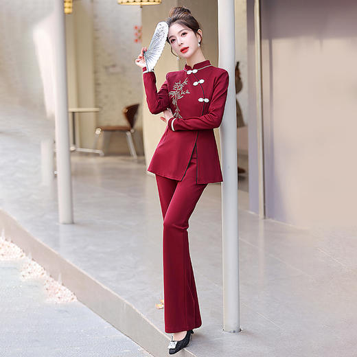 春季新款，女装时尚气质新中式盘口刺绣套裙HR-HMQY5172 商品图5