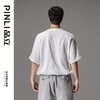 PINLI品立2024夏季新款连肩袖圆领宽松立体提花短袖T恤男士上衣潮B242111004 商品缩略图4