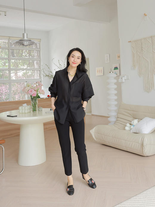 “神裤返场” 九分高腰高弹 直筒西装裤 商品图1