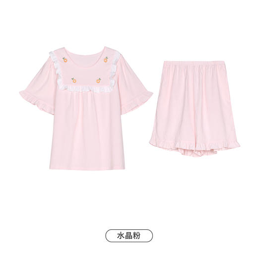 都市丽人好睡好眠春夏睡衣女软绵绵家居服薄款短袖短裤女士套装LH42E4 商品图10