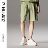 PINLI品立夏季新款男士系皮带条纹休闲短裤五分裤B242117019 商品缩略图2