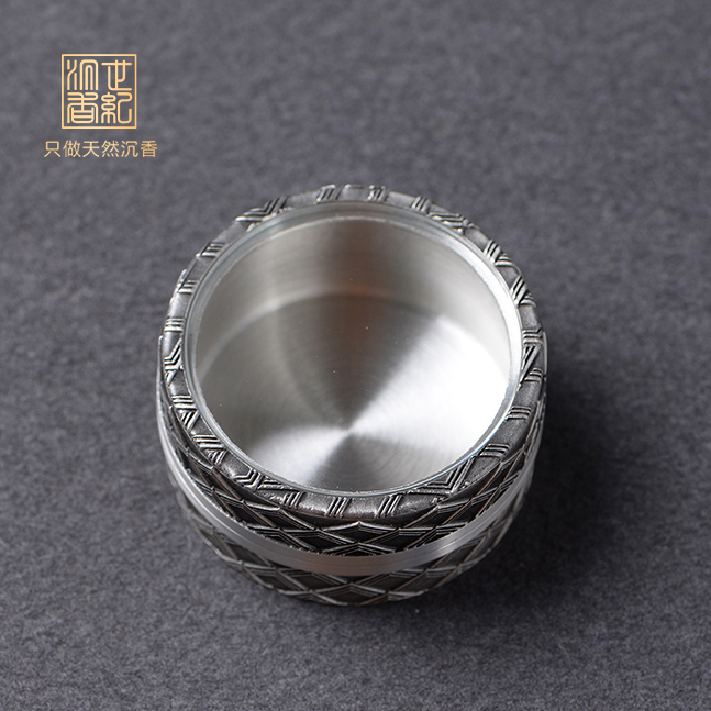 纯色螺旋纹水晶锡盒  沉香粉丨碎料专用  便携密封  SP3812