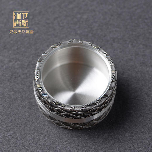 纯色螺旋纹水晶锡盒  沉香粉丨碎料专用  便携密封  SP3812 商品图0