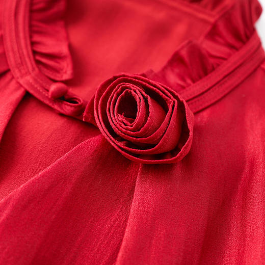 WLZD 2403106立体花法式复古宽松显瘦衬衣 商品图3