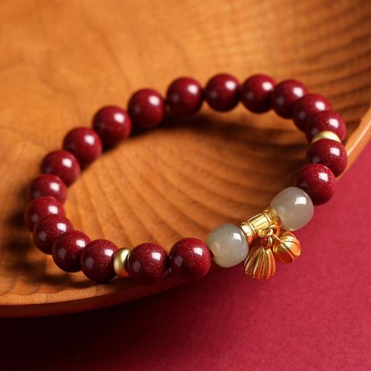 【品牌授权】【买一送一】古法传承朱砂和田玉手链  一物一证  礼袋+礼盒+保养卡+证书 商品图2