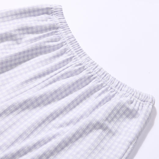 都市丽人生活家居春夏睡衣女针织人棉提花家居服薄款吊带短裤女士套装LH42F6 商品图9