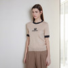 24年春季新品女士短袖针织套衫时尚百搭圆领撞色针织上衣 商品缩略图1