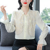 KQL-3686现货新中式中国风盘口桑蚕丝衬衫高级感刺绣上衣时尚女士小衫 商品缩略图3