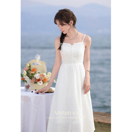 鹿向南《素雅白瓷》高级感气质连衣裙早春新款裙子女L33758 商品图2