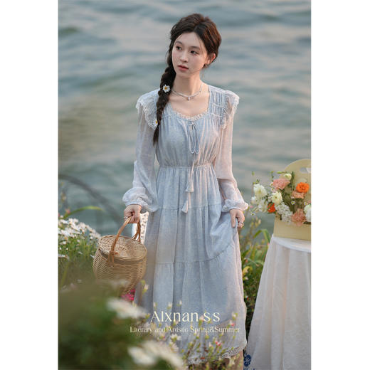 【65折秒杀】鹿向南《圣岛情书》初春连衣裙新款温柔茶歇裙碎花裙L33762 商品图1