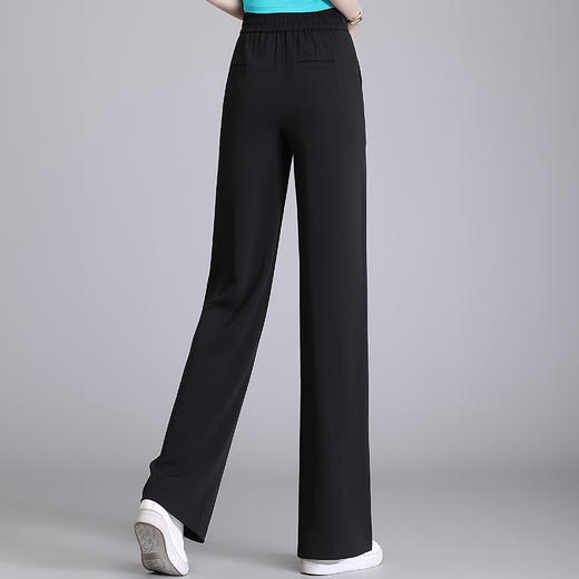 高腰窄版阔腿西装裤2024春季新款双扣垂感显瘦直筒裤 商品图2