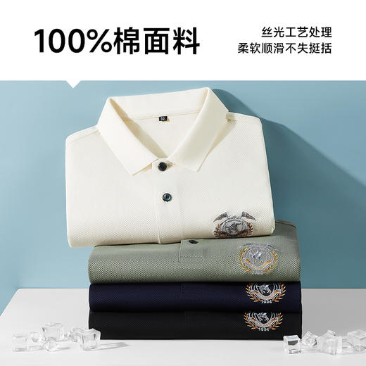【Q】【100%丝光棉】【新款DDY】大依优型大码男装短袖Polo衫翻领纯棉丝光棉加肥加大透气吸汗夏季上衣半袖t恤夏装 商品图3