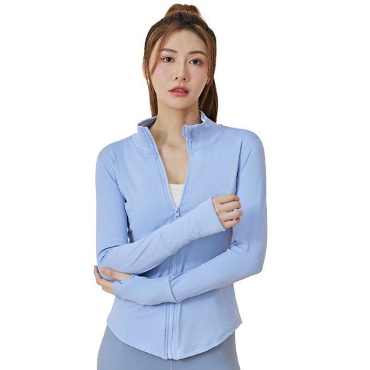 聚衣堂秋冬加绒瑜伽外套立领拉链户外运动外套骑行防风跑步健身服 商品图4