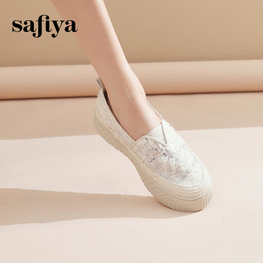 Safiya/索菲娅2024春透气网面厚底草编渔夫鞋 SF41112059 商品图6