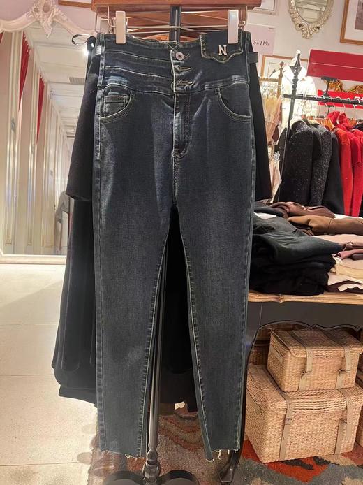 【门店同款】冬季派对复兴-高腰排扣小脚裤 154870412 商品图0