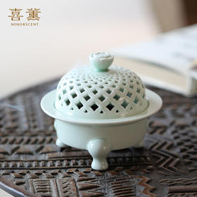 喜薰《清莲盘香炉》铜钱纹三足香炉