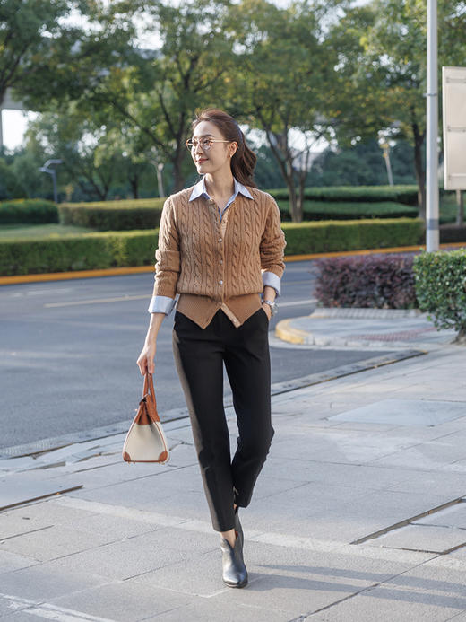 “神裤返场” 九分高腰高弹 直筒西装裤 商品图2